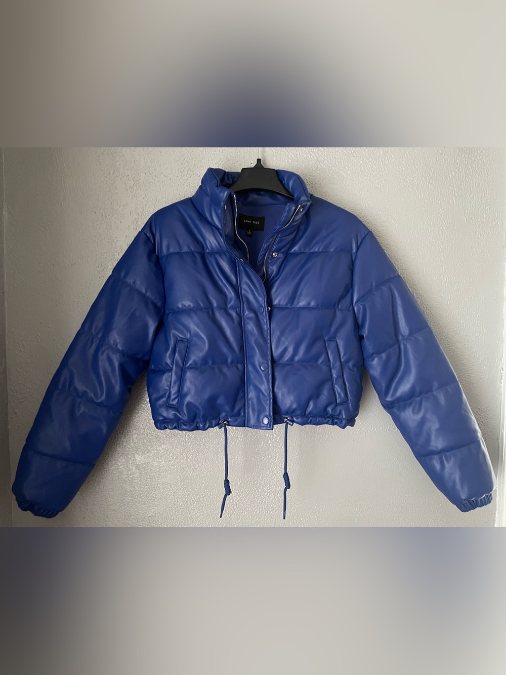 Cropped Blue Puffer Jacket